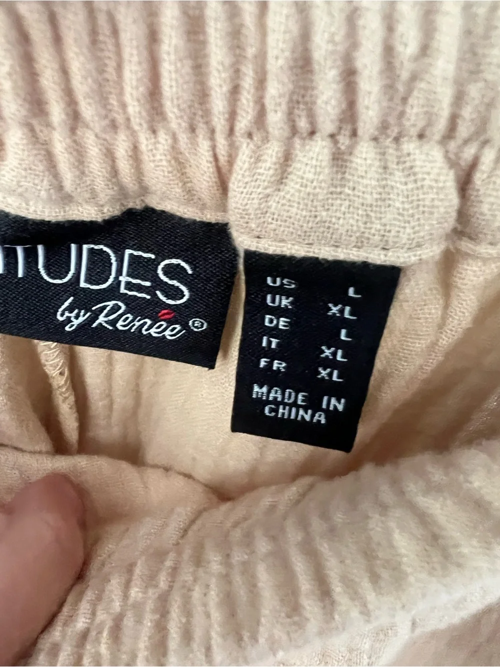 Attitudes by Renee Peach Elastic Waist Wide-Leg Pants - Picture 2 of 3